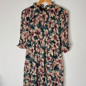 Betty Floral Print Ruffle Dress